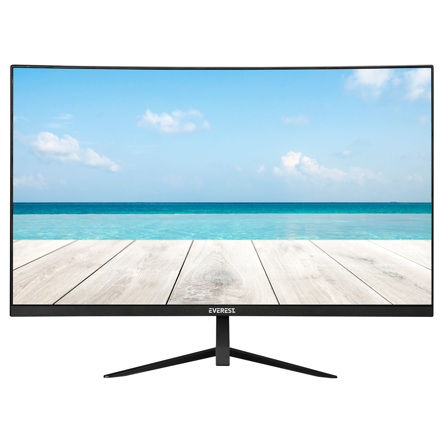 Everest M555 23.6 75Hz 1ms 9:1 FHD CSOT VA VGA+HDMI+Audio+Type-C Freesync RGB Çerçevesiz Curved PC Monitör