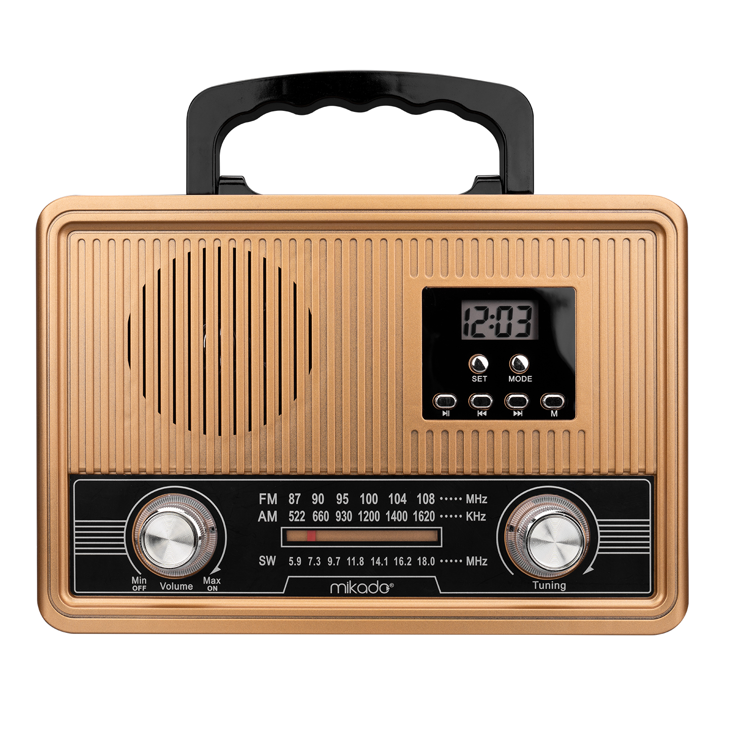 Mikado MDR-685 Ahşap Usb-TF Destekli Bluetooth FM/AM/SW Klasik Radyo
