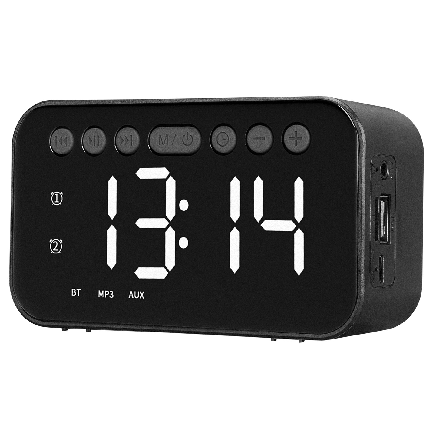 Mikado MD-W5 500mAh 5W Siyah Bluetooth-TF Cart - Usb Alarmlı Saat Speaker
