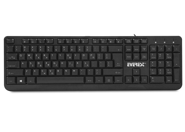 Everest MVL GR-2 Black USB GREEK Layout Standard Keyboard