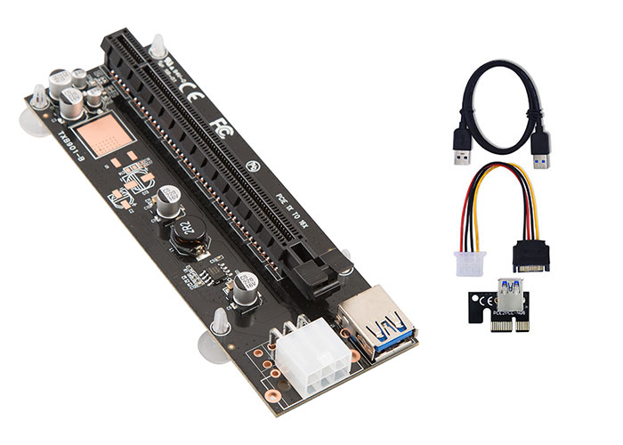 S-link SL-EX116 PCI-E 1x to 16x Sata 6pin Bitcoin Riser Ekran Kartı Yükseltici