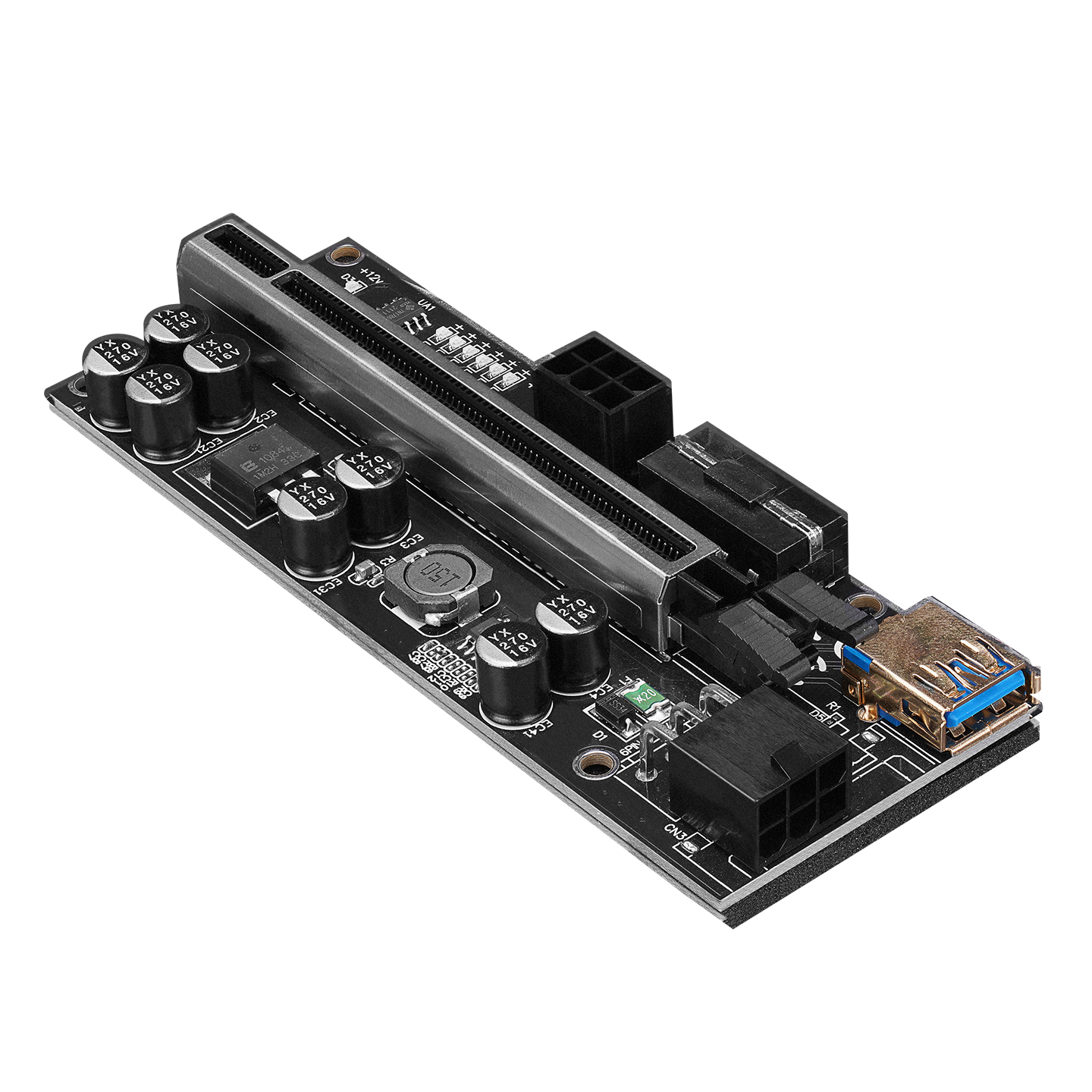 S-link SL-XE20 PCI-E1x to 16x Sata 6Pin Bitcoin Riser Versiyon 10S Plus Ekran Kartı Yükseltici