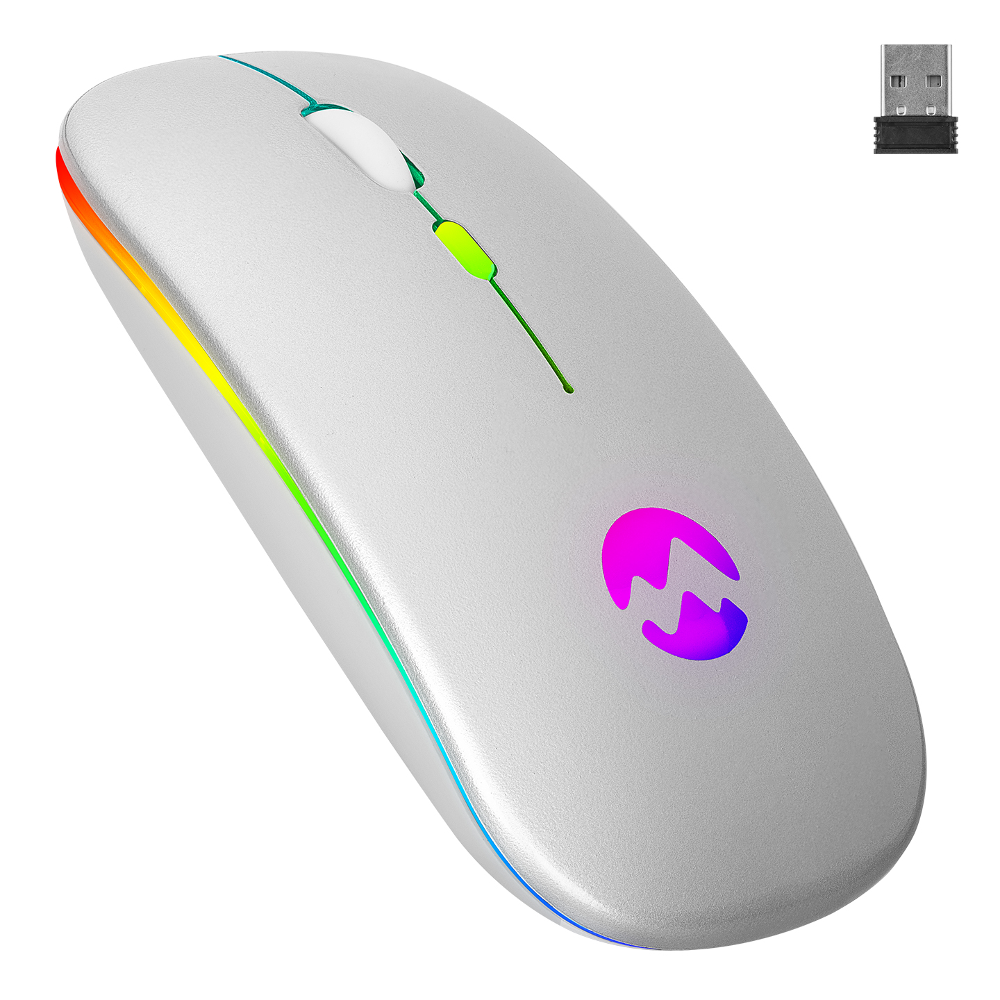 Everest SMW-710 Usb 2.4Ghz Silver Led 800/1200/1600dpi Rechargeable Wireless Mouse