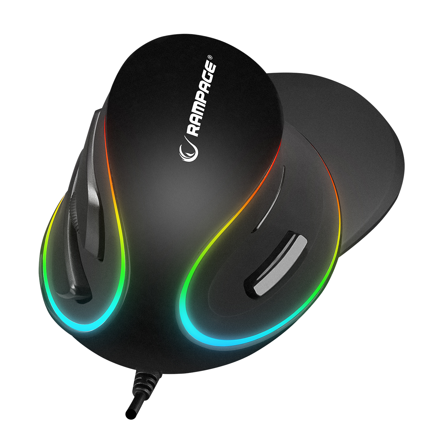 Rampage SMX-R618 TERRIFIC Siyah RGB Efektli 4000dpi 6 Tuşlu Ergonomik Mouse
