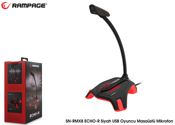 Rampage SN-RMX8 ECHO-R Siyah USB Oyuncu Masaüstü Mikrofon