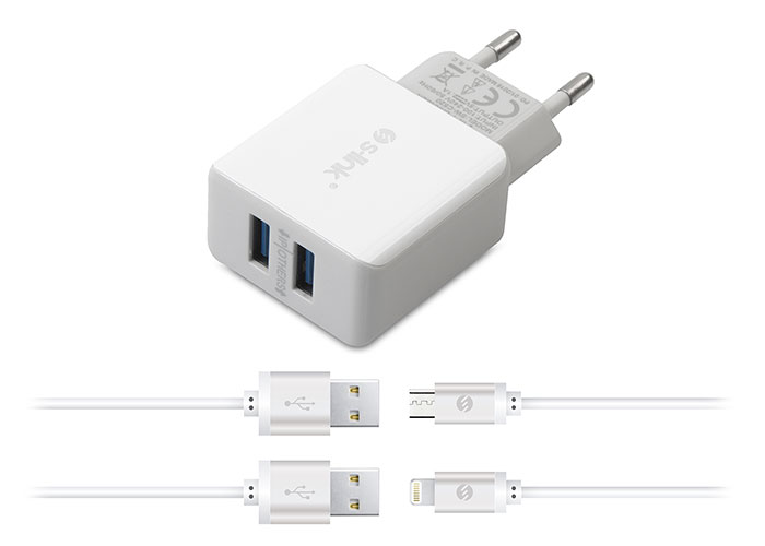 S-link Swapp SW-C650 2.1A iPad/iPhone Lightning - Micro Usb Kablo ve Ev Şarj Adaptörü