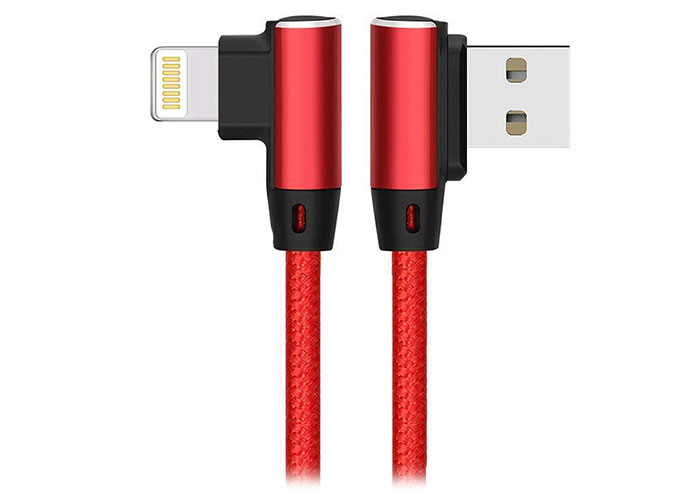 S-link Swapp SW-C655 1M 3A iPhone Lightning Kılıflı Metal -L- Kırmızı Data + Sarj Kablosu