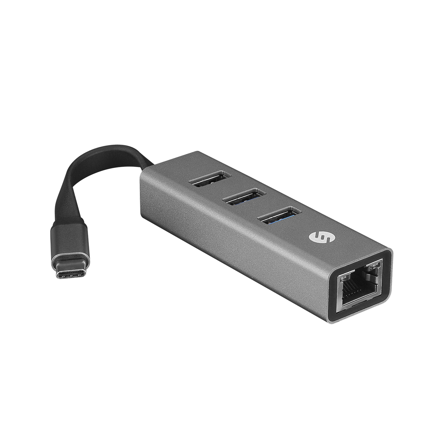 S-link Swapp SW-U3325 4 in 1 Gigabit 1000Mbps 3 Port USB 3.0 Ethernet Type C Hub Adaptör