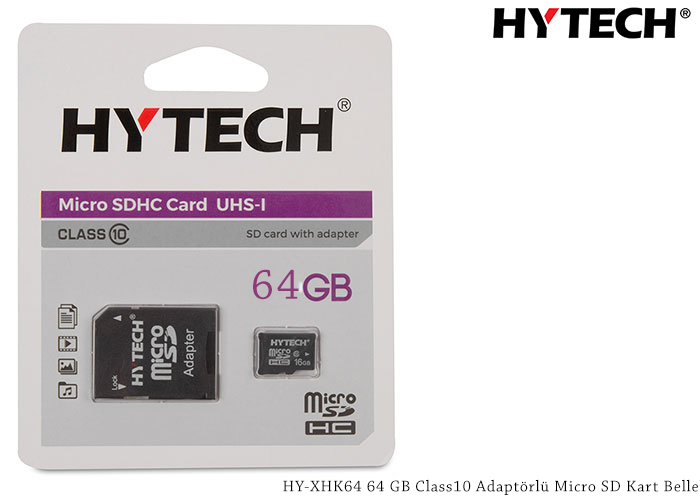HYTECH HY-XHK64 64 GB Class10 Adaptörlü Micro SD Kart Bellek