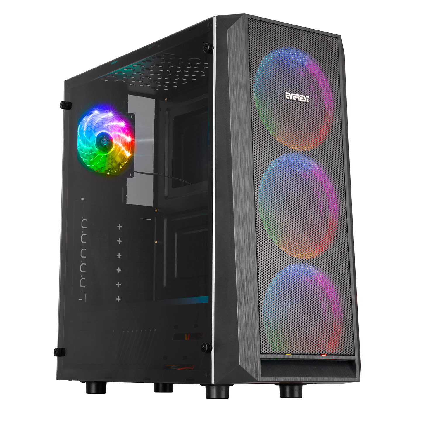 Everest X-MESH 4*Rainbow Fan 500W 1*Usb 3.0 1*Usb 2.0 Oyuncu Kasası