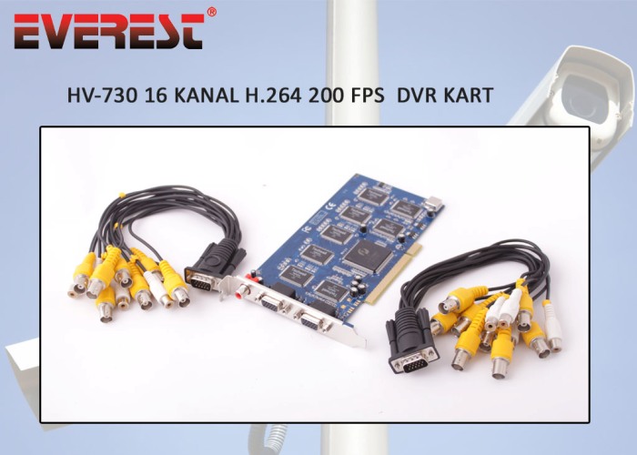 Everest HV-730 16Ch Görüntü 200FSP H.264 DVR Pc Kartlar